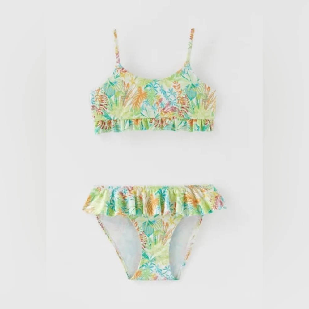 Zara floral surf raffle bikini 11-12 year old girl